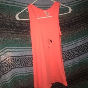 Highlighter orange under armour workout tank top